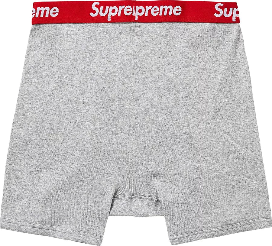 Supreme Hanes Boxer Briefs (2 Pack) Heather Grey